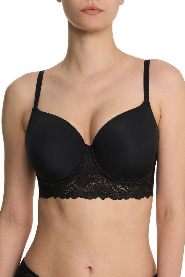 Natori Heavenly Full Coverage Longline T-Shirt Bra Black