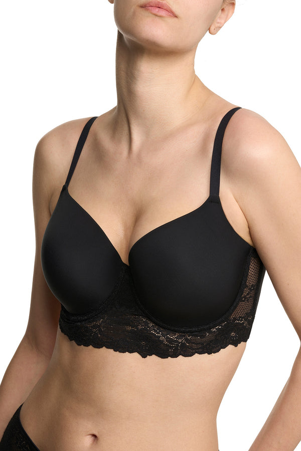 Natori Heavenly Full Coverage Longline T-Shirt Bra Black