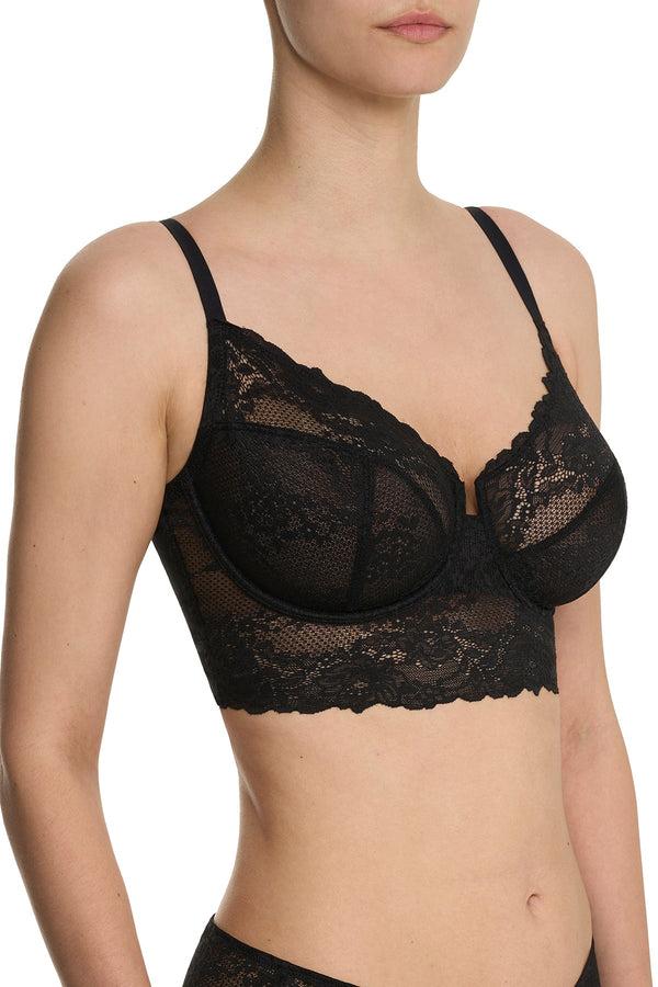 Natori Heavenly Full Coverage Longline Underwire Bra Black