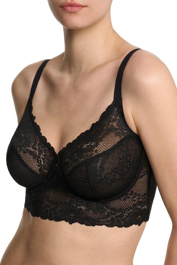 Natori Heavenly Full Coverage Longline Underwire Bra Black