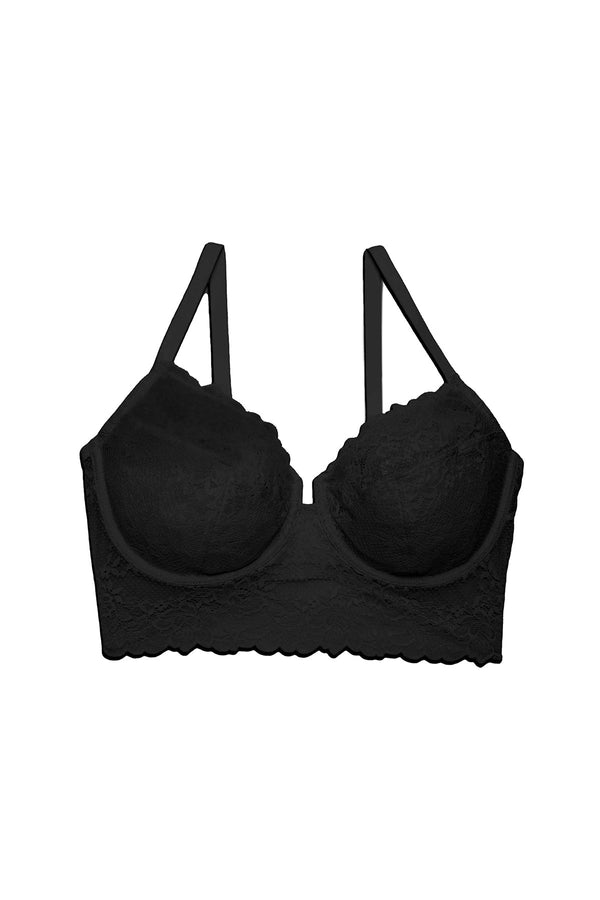 natori Heavenly Full Coverage Longline Underwire Bra Black