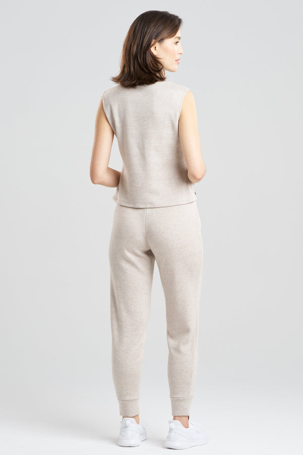 Natori Himalaya Sweater Knit Mock Neck Top Cashmere