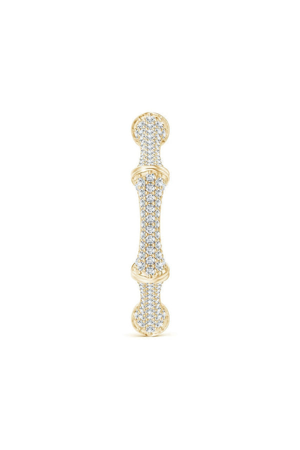 Natori Indochine 14k Diamond Pave Bamboo Eternity Ring 14K Yellow Gold