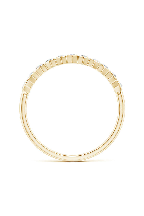 Natori Indochine 14k Hexagon 11-Diamond Stacking Ring 14K Yellow Gold