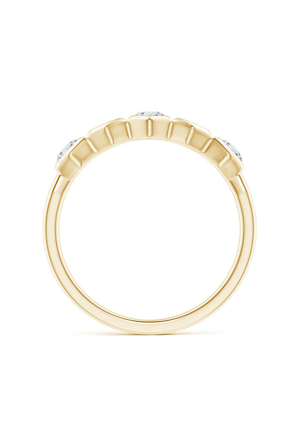 Natori Indochine 14k Hexagon Alternating 3-Diamond Ring 14K Yellow Gold