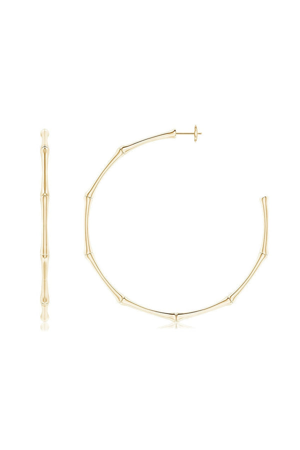 Natori Indochine 14k Large 2.75 Inch Bamboo Hoops 14K Yellow Gold