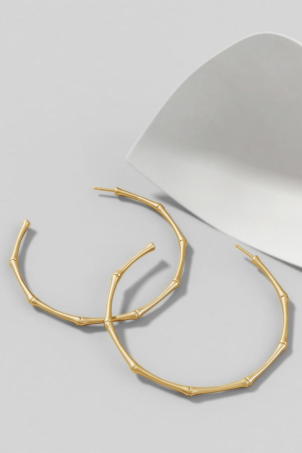 natori Indochine 14k Large 2.75 Inch Bamboo Hoops 14K Yellow Gold
