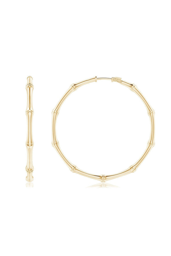 Natori Indochine 14k Medium Bamboo Full Circle Hoop Earrings 14K Yellow Gold