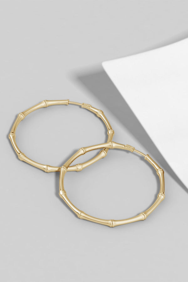 natori Indochine 14k Medium Bamboo Full Circle Hoop Earrings 14K Yellow Gold