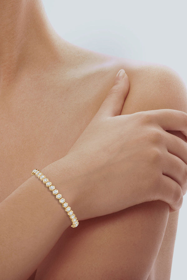 natori Indochine Diamond Tennis Bracelet 14K Yellow Gold