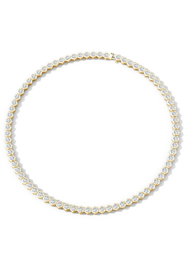 Natori Indochine Diamond Tennis Choker Necklace 14K Yellow Gold