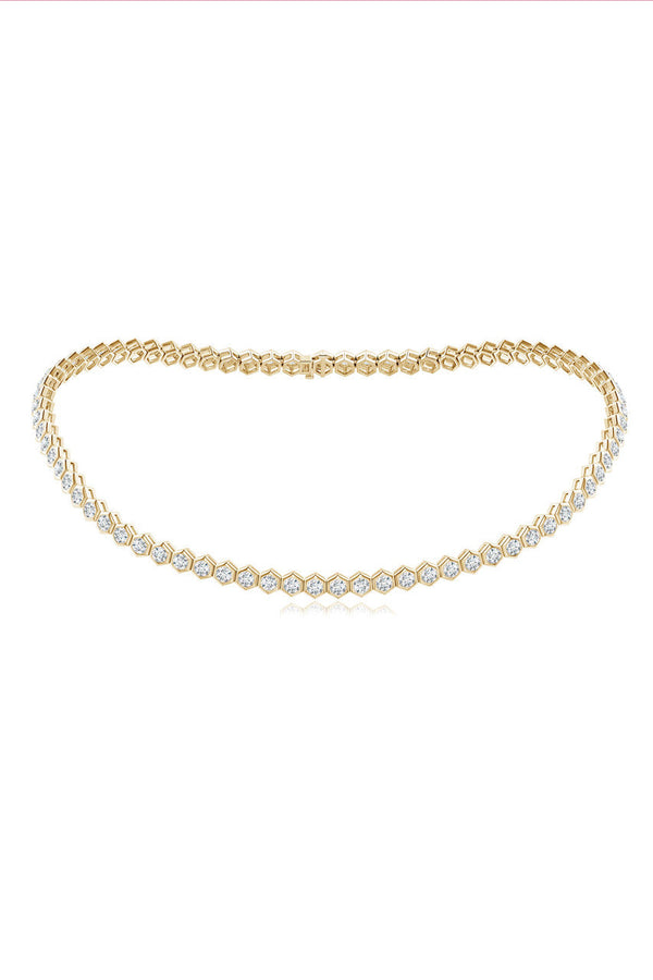 natori Indochine Diamond Tennis Choker Necklace 14K Yellow Gold