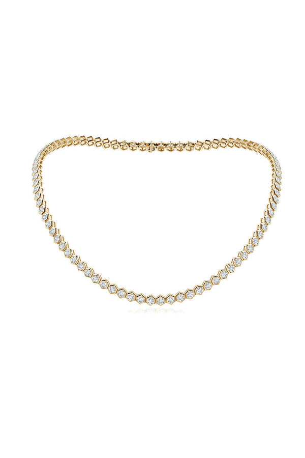 Natori Indochine Diamond Tennis Necklace 14K Yellow Gold