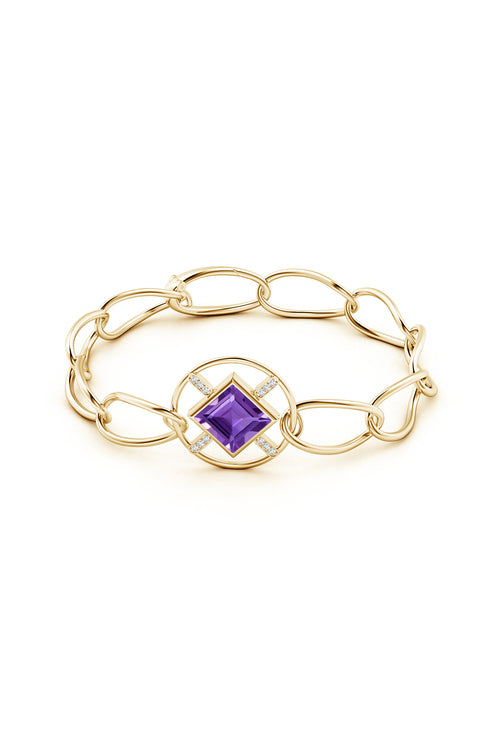 natori Infinity Concentric Circle 14K Gold and Amethyst Bracelet 14K Yellow Gold