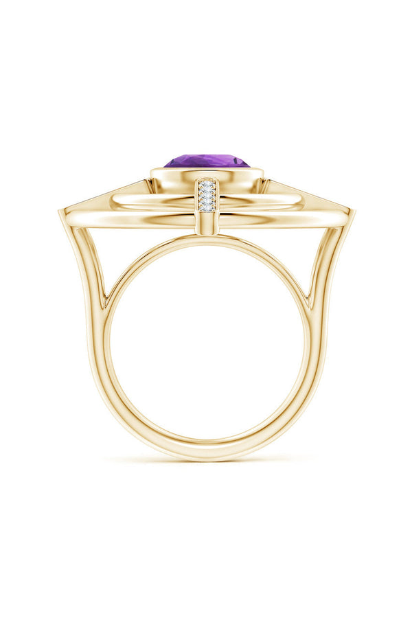 Natori Infinity Concentric Circle 14K Gold And Amethyst Ring 14K Yellow Gold