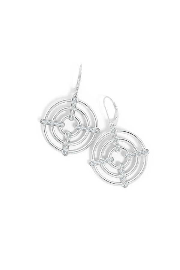 Natori Infinity Concentric Circle 14K Gold Earrings 14K White Gold