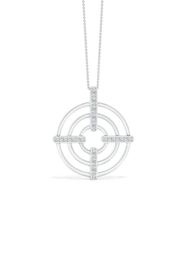 Natori Infinity Concentric Circle 14K Gold Pendant Necklace 14K White Gold