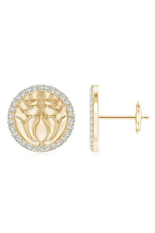 Natori Kamon 14k Diamond Stud Earrings 14K Yellow Gold/Diamonds