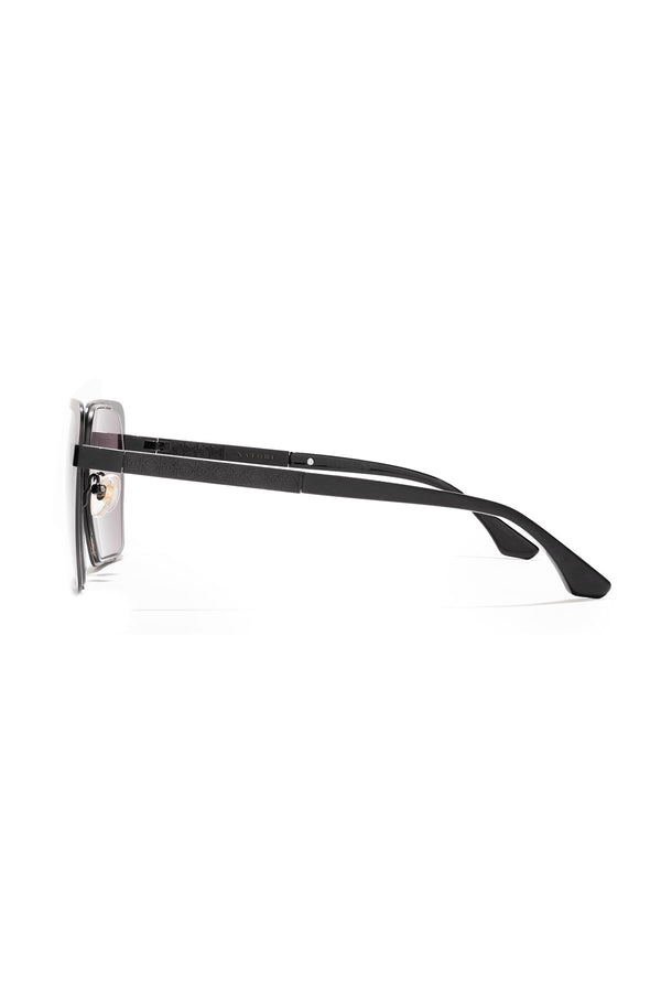 Natori Kintsu Metal Rectangle Sunglasses Matte Black Smoke