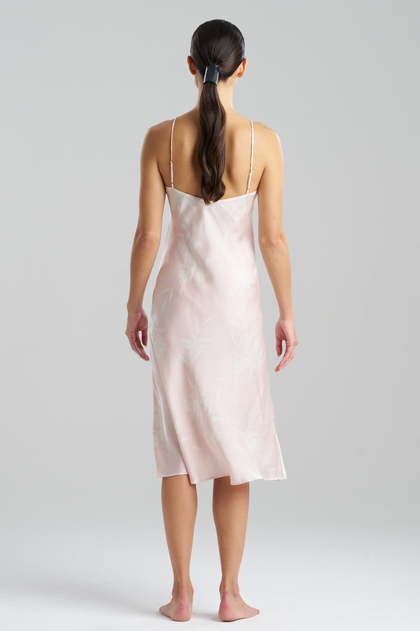 Natori Lily Printed Satin Icon Slip Dress Shell Pink