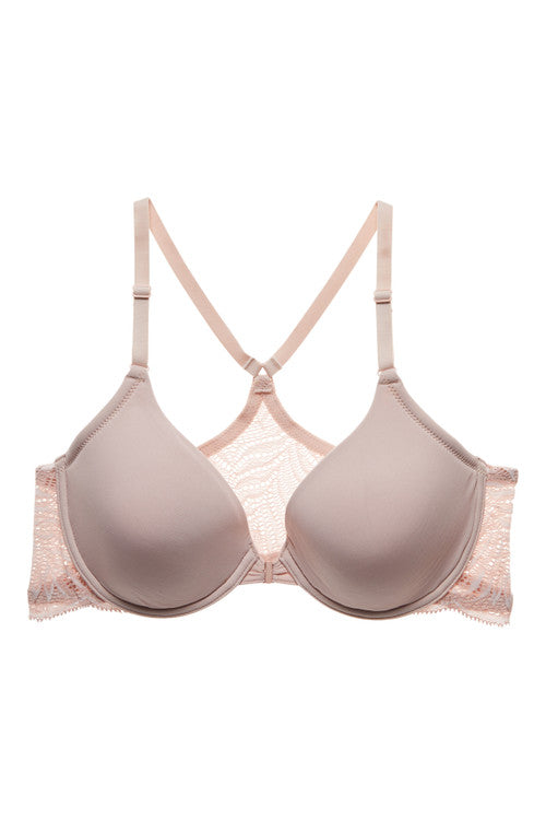 natori Lush Front Close Contour Underwire Bra Rose Beige/Warm White