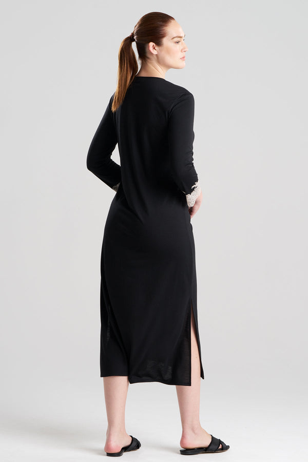 Natori Luxe Shangri-La Long Sleeve Lounger Black/Cocoon