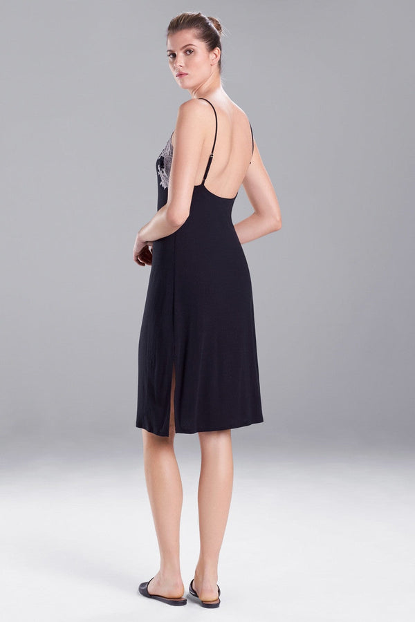 Natori Luxe Shangri-La TENCEL™ Chemise Black/Cocoon