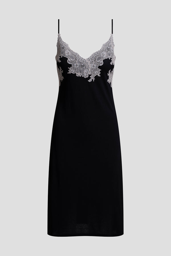 Natori Luxe Shangri-La TENCEL™ Chemise Black/Cocoon