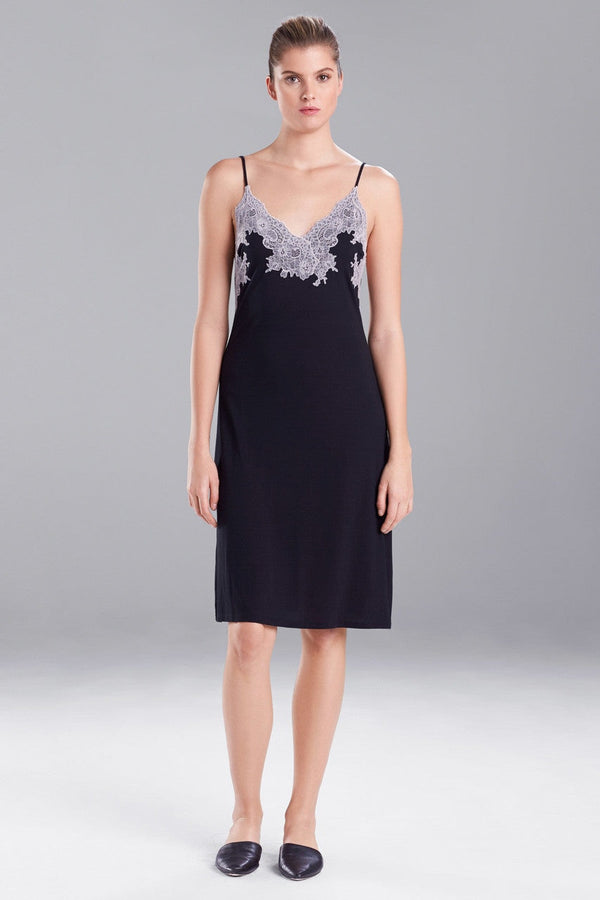 natori Luxe Shangri-La TENCEL™ Chemise Black/Cocoon