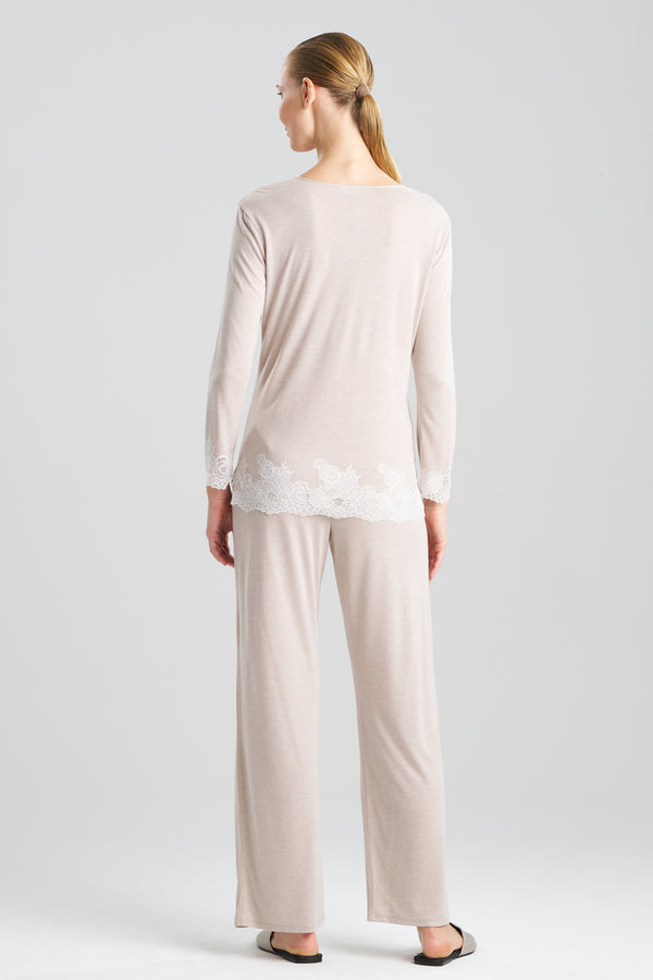 Natori Luxe Shangri-La TENCEL™ Long Sleeve PJ Heather Cashmere