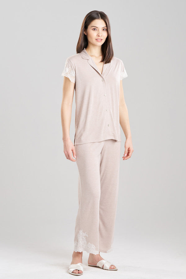 natori Luxe Shangri-La TENCEL™ Notch PJ Heather Cashmere