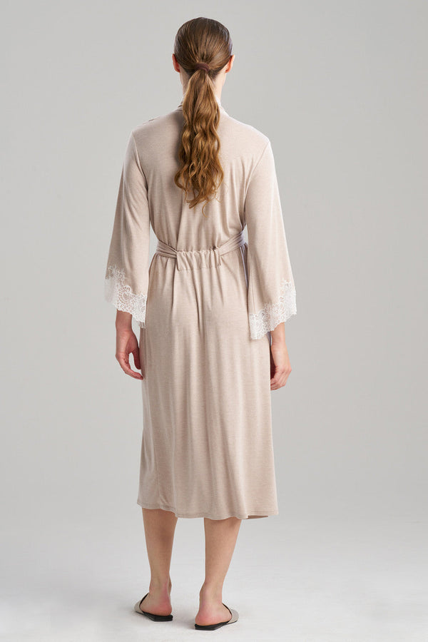 Natori Luxe Shangri-la TENCEL™ Robe Heather Cashmere/Ivory
