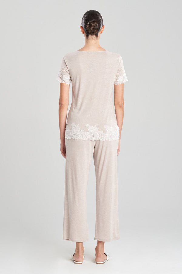 Natori Luxe Shangri-La TENCEL™ Short Sleeve PJ Basics Heather Cashmere