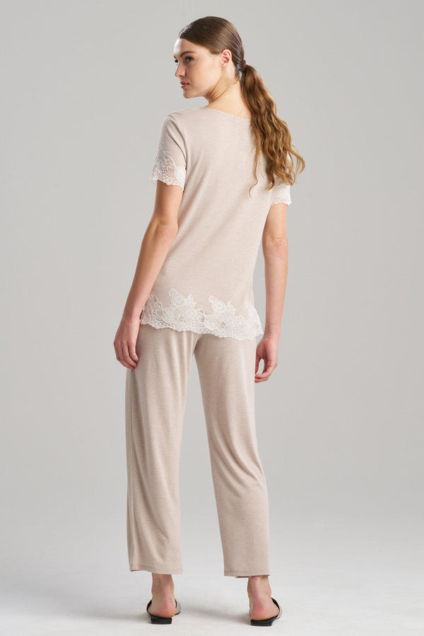 Natori Luxe Shangri-La TENCEL™ Short Sleeve PJ Basics Heather Cashmere