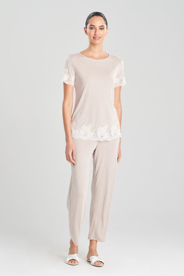natori Luxe Shangri-La TENCEL™ Short Sleeve PJ Basics Heather Cashmere