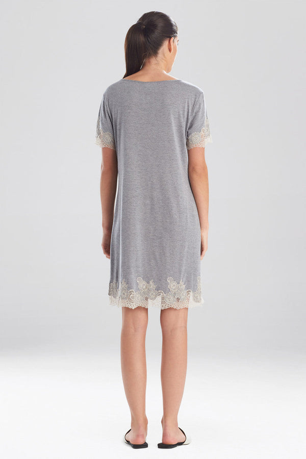 Natori Luxe Shangri-La TENCEL™ Short Sleeve Sleepshirt Grey