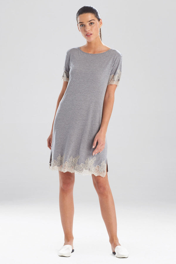 natori Luxe Shangri-La TENCEL™ Short Sleeve Sleepshirt Grey