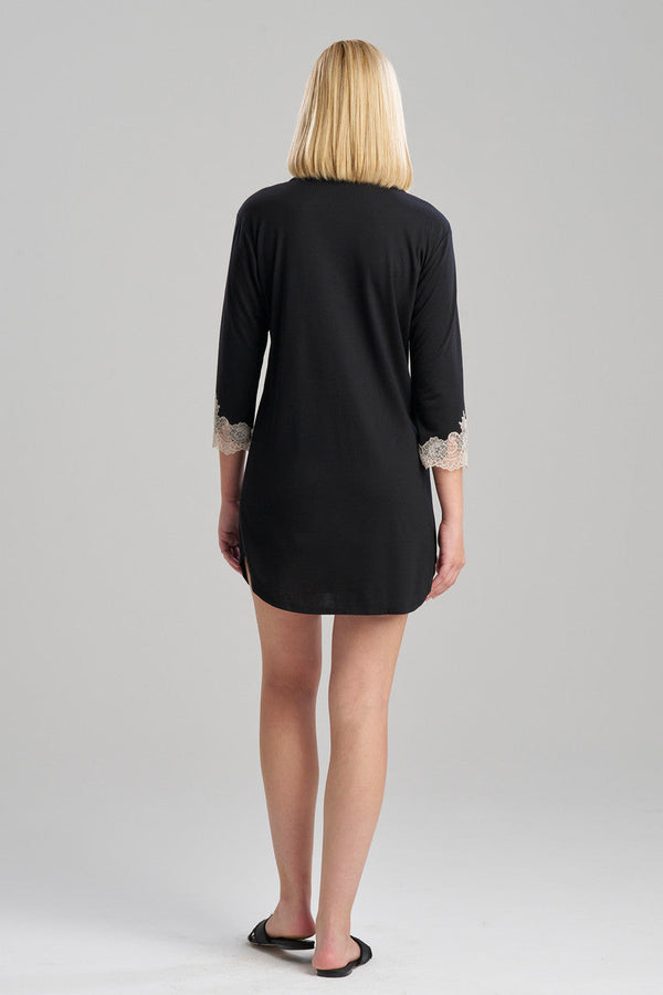 Natori Luxe Shangri-La TENCEL™ Sleepshirt Black/Cocoon