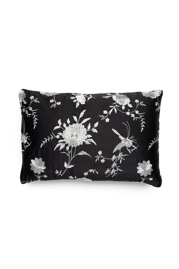 natori Mayon Miyako Embroidered Pillow Case Black/Grey