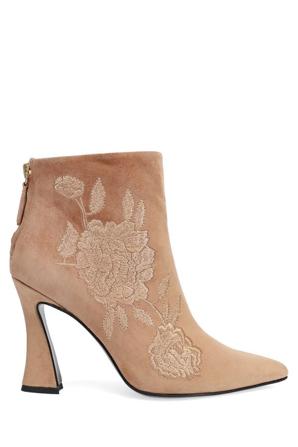 Natori Mitsu Shugo Embroidery Square Heel Ankle Boot Doe