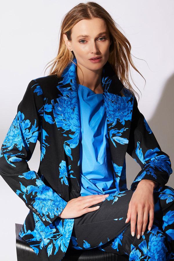 natori Miyako Printed Cotton Chino Blazer Aster Blue