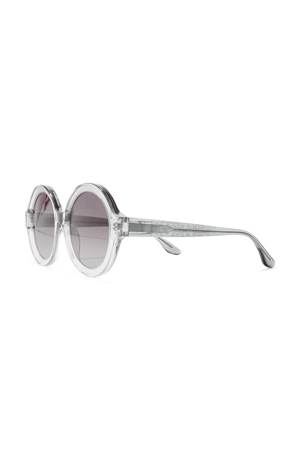 Natori Nami Acetate Round Sunglasses Glossy Gray/Gradient Gray