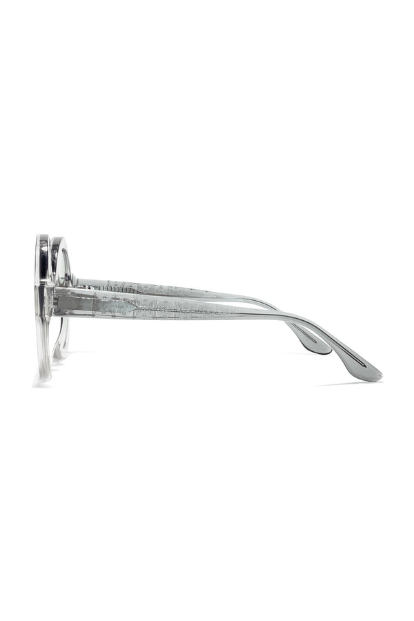 Natori Nami Acetate Round Sunglasses Glossy Gray/Gradient Gray