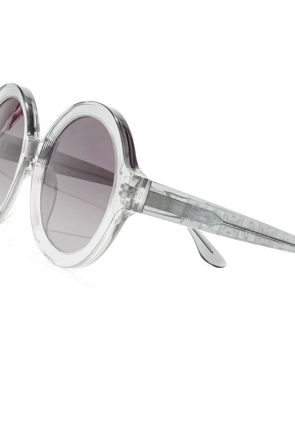 Natori Nami Acetate Round Sunglasses Glossy Gray/Gradient Gray