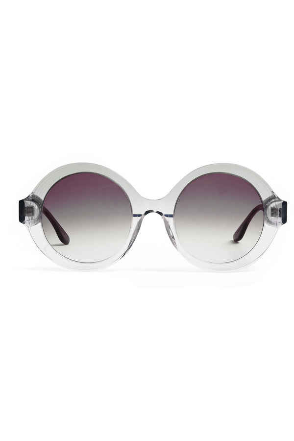 natori Nami Acetate Round Sunglasses Glossy Gray/Gradient Gray