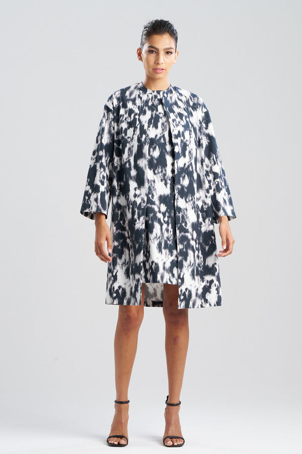 natori Abstract Coat Black