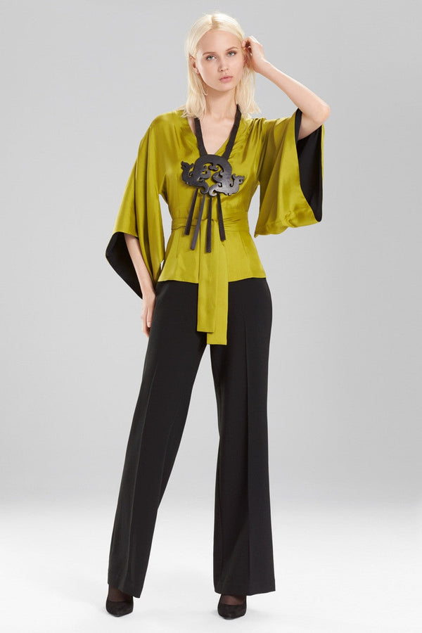 Natori Acacia Wood Fringe Necklace Dark Brown