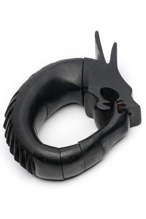 Natori Acacia Wood Spiked Dragon Bracelet Ebony