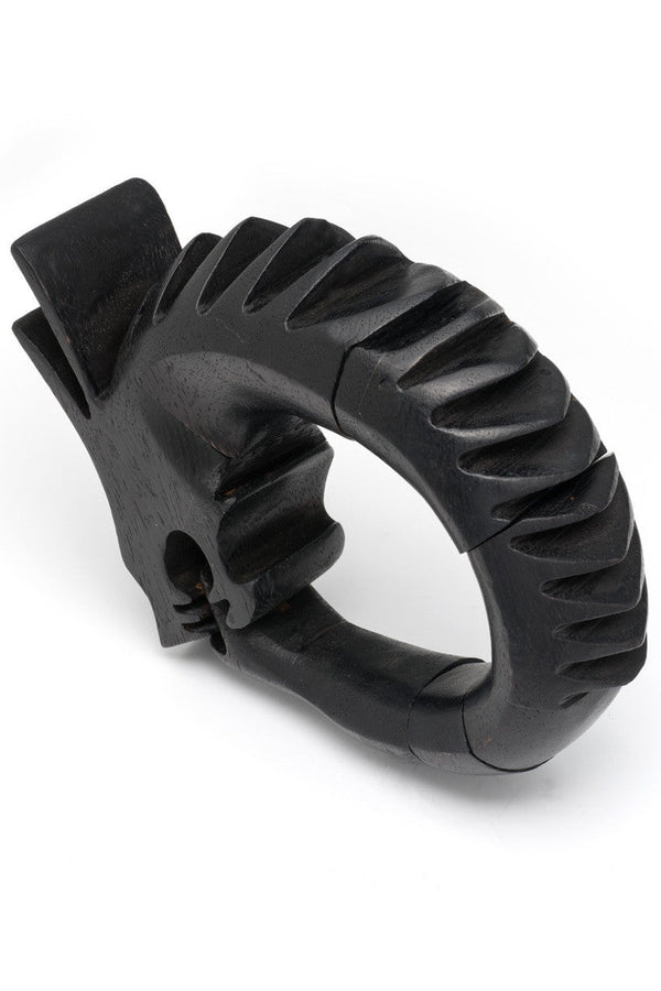 Natori Acacia Wood Spiked Dragon Bracelet Ebony