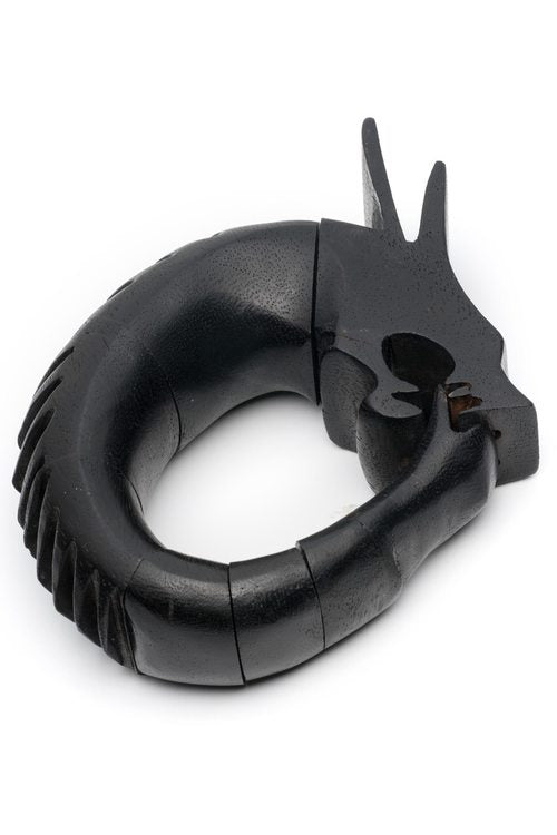natori Acacia Wood Spiked Dragon Bracelet Ebony